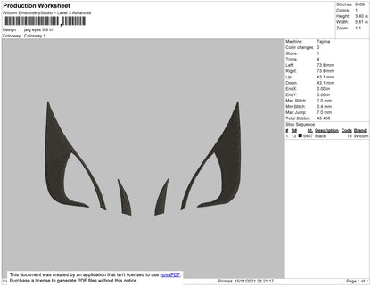 Jaig Eyes Embroidery File 4 size