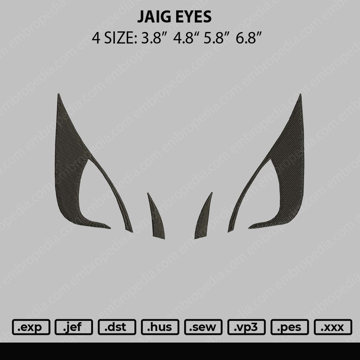 Jaig Eyes Embroidery File 4 size