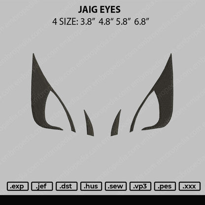 Jaig Eyes Embroidery File 4 size