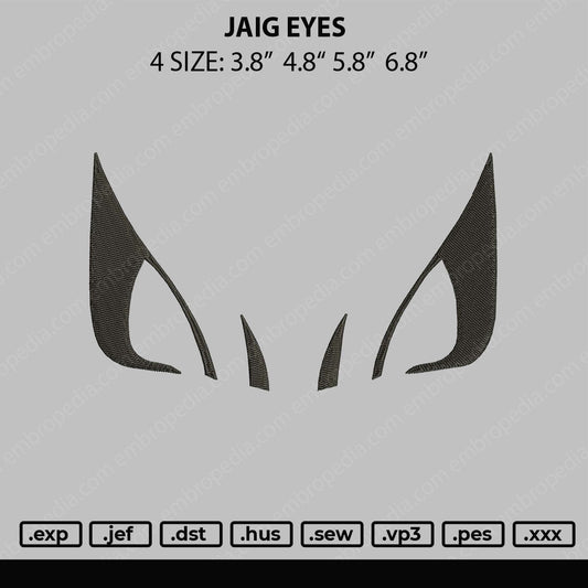 Jaig Eyes Embroidery File 4 size