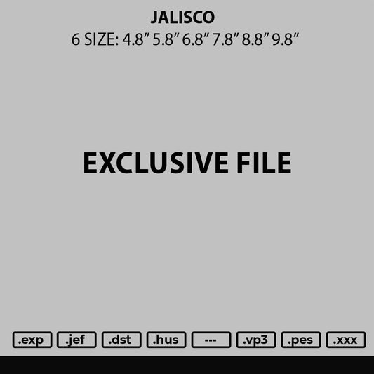 Jalisco Embroidery File 6 sizes