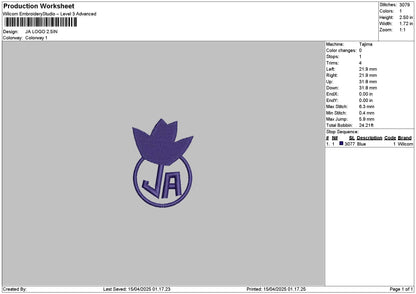 Jacircle Embroidery File 6 sizes