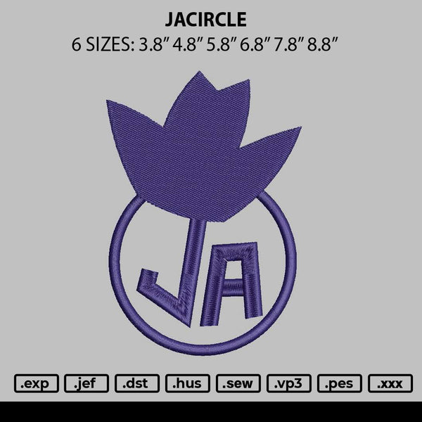Jacircle Embroidery File 6 sizes