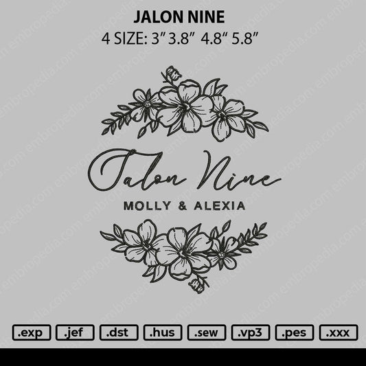 Jalone Nine Embroidery File 4 size