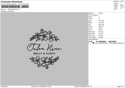 Jalone Nine Embroidery File 4 size