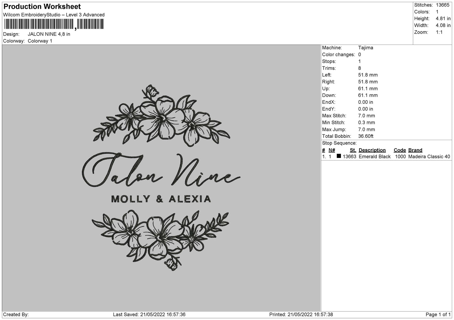 Jalone Nine Embroidery File 4 size