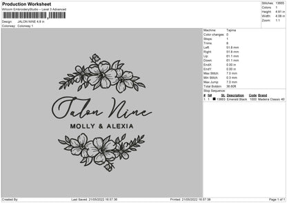 Jalone Nine Embroidery File 4 size