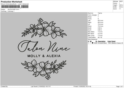 Jalone Nine Embroidery File 4 size