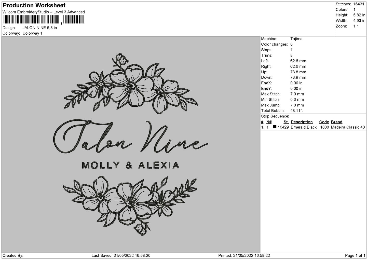 Jalone Nine Embroidery File 4 size