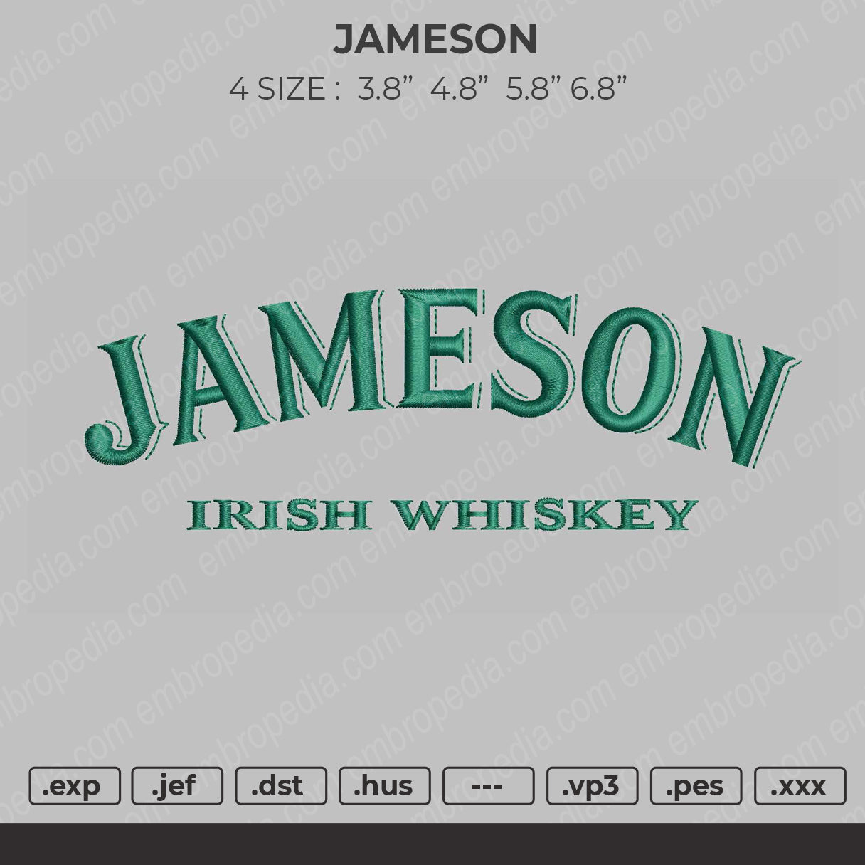 Jameson Embroidery File 4 size