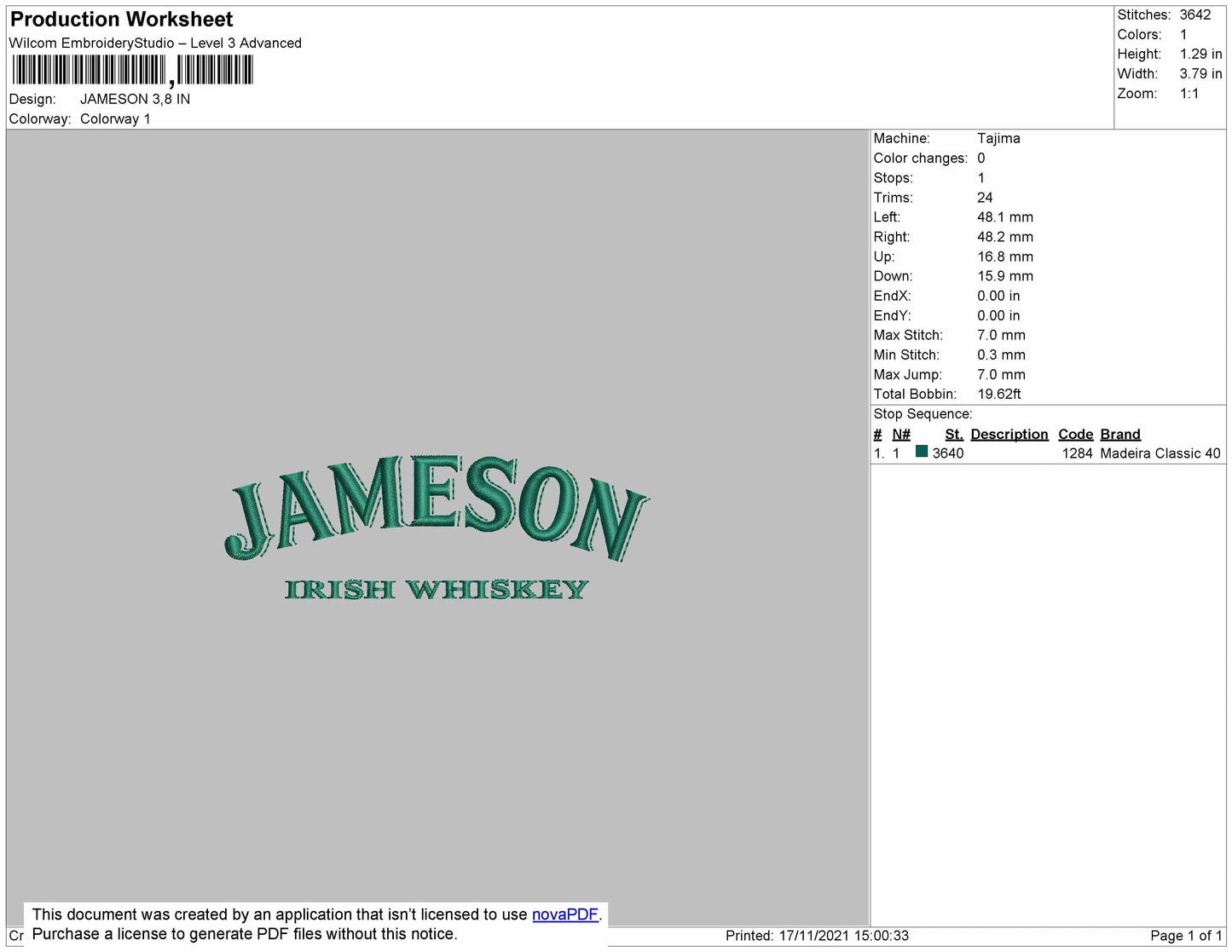 Jameson Embroidery File 4 size