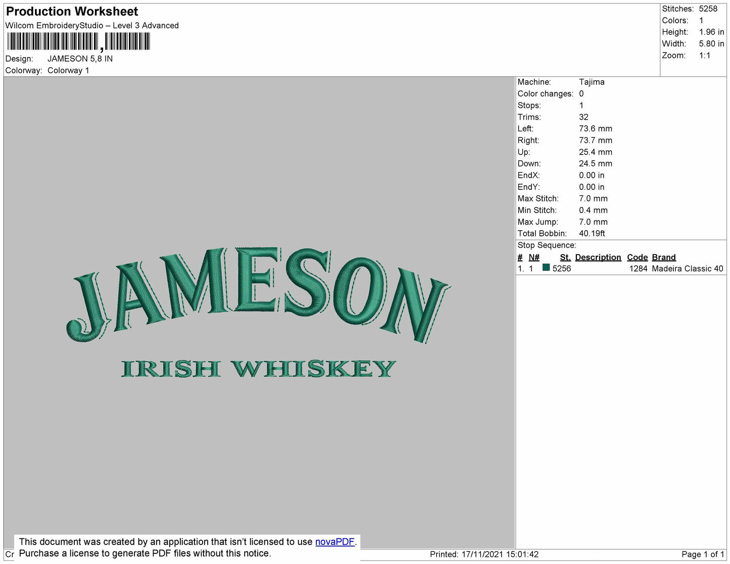 Jameson Embroidery File 4 size