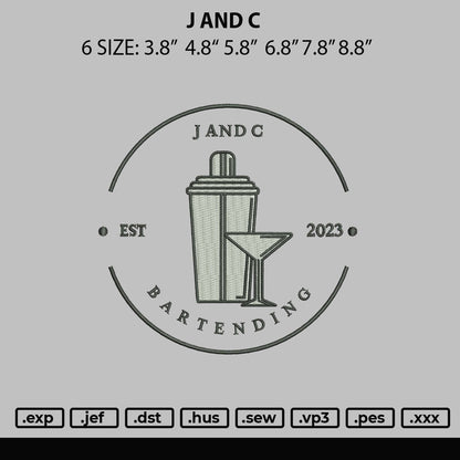 J And C Embroidery File 6 sizes