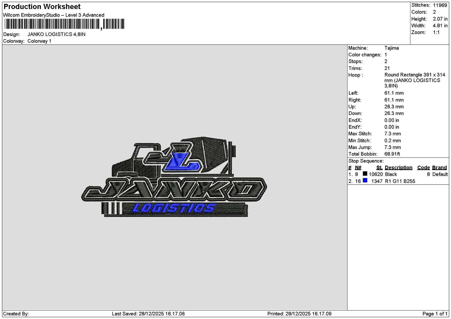 Jankotext Embroidery File 6 sizes