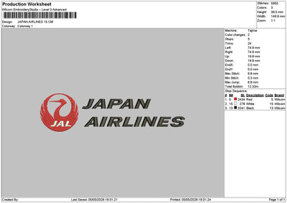 Japantext 0505 Embroidery File 12 sizes