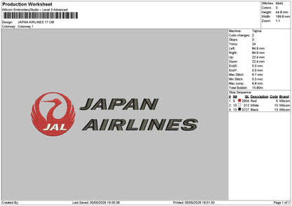 Japantext 0505 Embroidery File 12 sizes