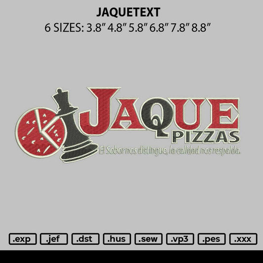 Jaquetext Embroidery File 6 sizes