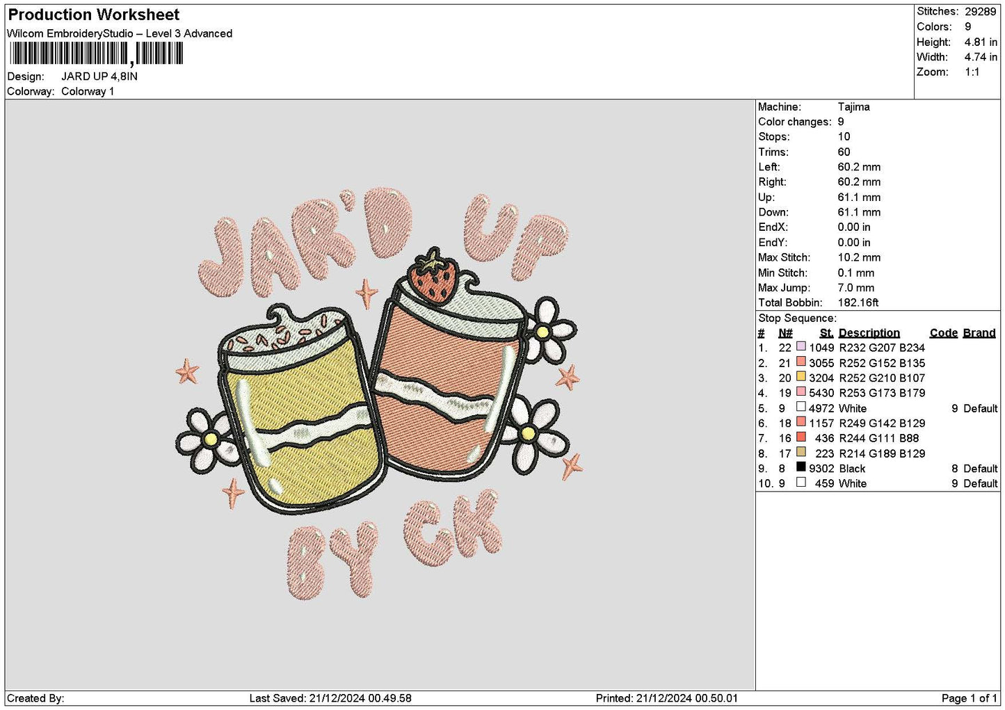 Jardtext Embroidery File 6 sizes