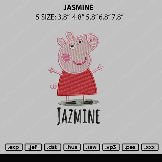 Jasmine Embroidery File 5 Sizes