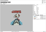 Jaws Kitty Embroidery File 6 sizes