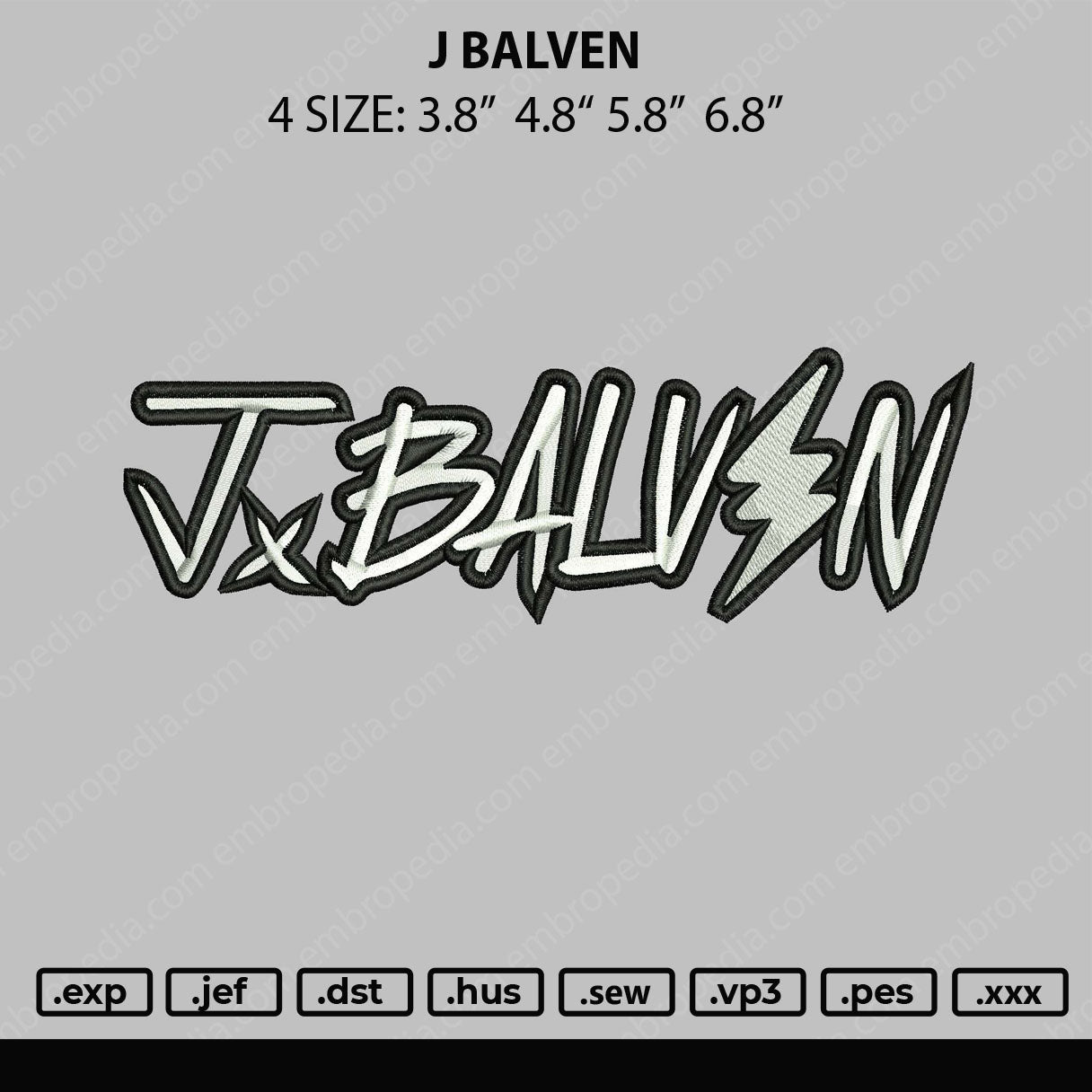 J Balven Embroidery File 4 size