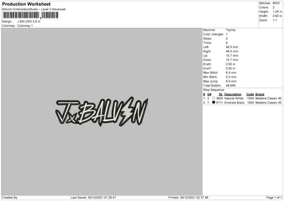 J Balven Embroidery File 4 size