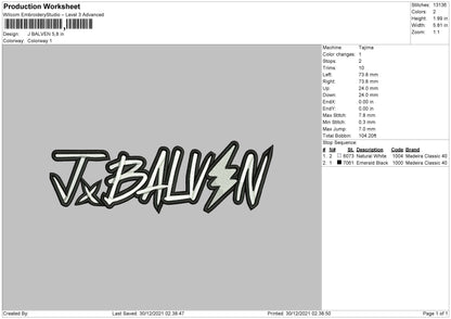 J Balven Embroidery File 4 size
