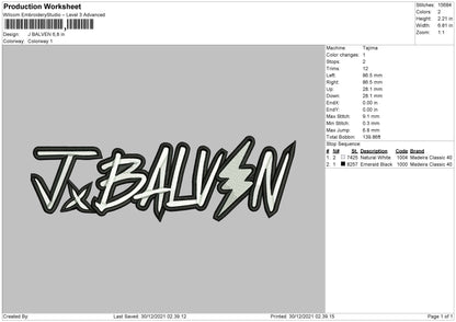 J Balven Embroidery File 4 size