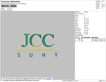 JCC Embroidery File 4 size