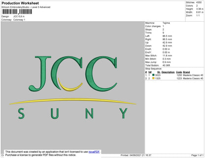 JCC Embroidery File 4 size