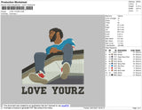 Jcole Love Yourz Embroidery File 5 size