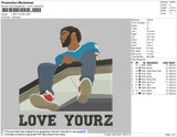 Jcole Love Yourz Embroidery File 5 size