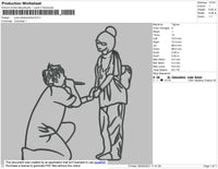 Juice Phototline Embroidery File 4 size