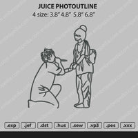 Juice Phototline Embroidery File 4 size