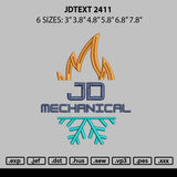 Jdtext 2411 Embroidery File 6 sizes
