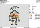 Draw Jeff Embroidery File 6 sizes