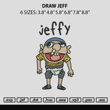 Draw Jeff Embroidery File 6 sizes