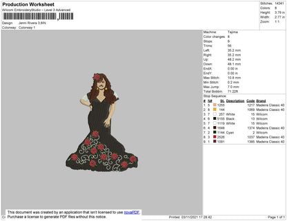 Jenni Rivera Embroidery File 4 size