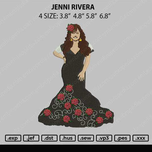 Jenni Rivera Embroidery File 4 size