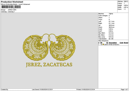 Jereztext Embroidery File 6 sizes