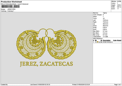 Jereztext Embroidery File 6 sizes