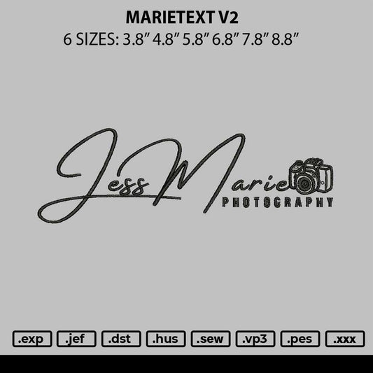 Marietext v2 Embroidery File 6 sizes