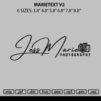 Marietext v2 Embroidery File 6 sizes