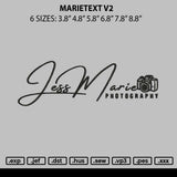 Marietext v2 Embroidery File 6 sizes