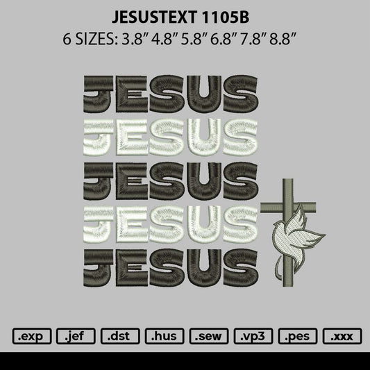 Jesustext 1105b Embroidery File 6 sizes