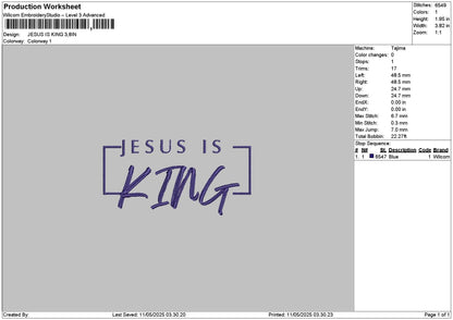 Jesustext 1105a Embroidery File 6 sizes
