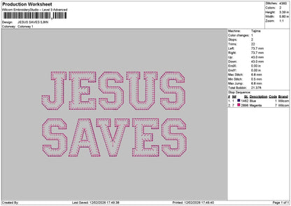 Jesustext App 1202 Embroidery File 6 sizes