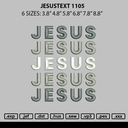 Jesustext 1105 Embroidery File 6 sizes