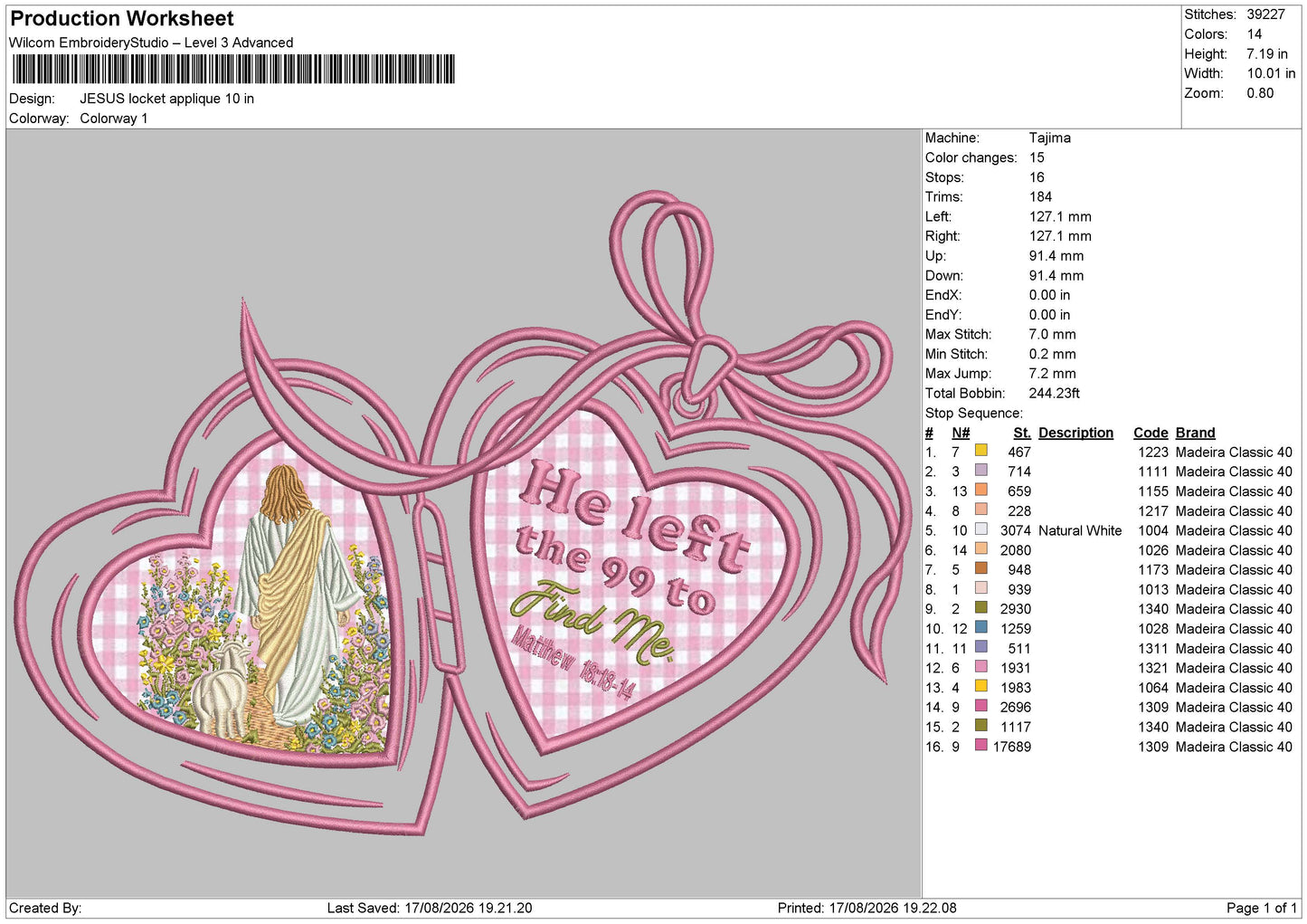 Jesus 1307 Applique Embroidery Machine Design File 6 sizes