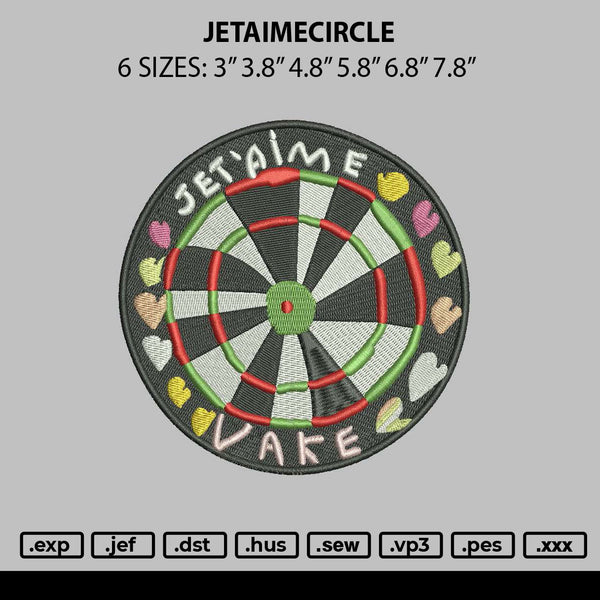 Jetaimecircle Embroidery File 6 sizes